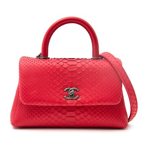 chanel coco handle python price|chanel cambon python bag.